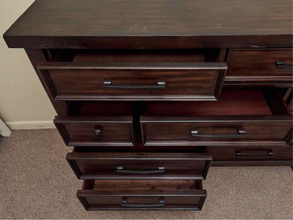 Chestnut 9 Drawer Chest with Bronze Finish Handles