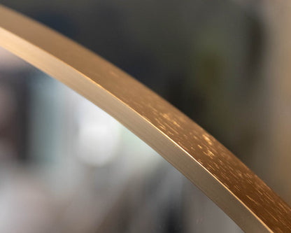 Round Mirror in Brushed Gold Frame