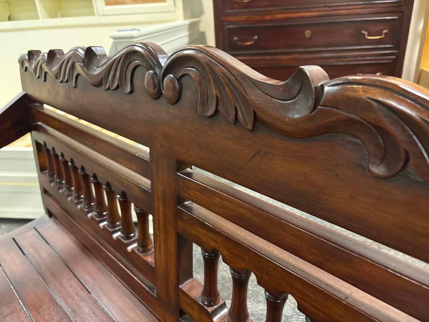 Furniture Classics Ltd. Carved Mahogany Bench