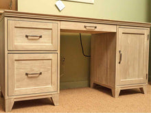 Pottery Barn 'Hampton' In 'Brushed Fog' Finish 3 Drawer & Door  Desk
