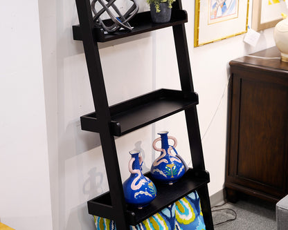 Black Leaning Bookcase