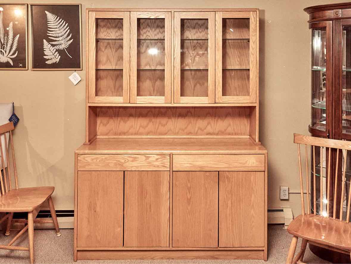 Lydon Furniture Oak China Cabinet with Glass Doors