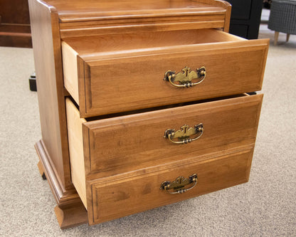 Maple 2 Drawer Nightstand with Open Storage