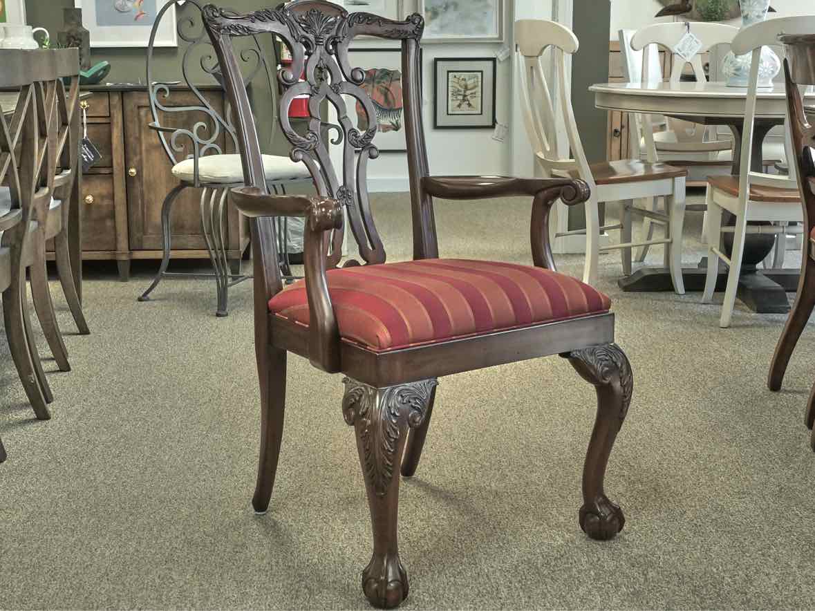 Ethan Allen Banded Mahogany Dining Table & Set of 8 Chairs