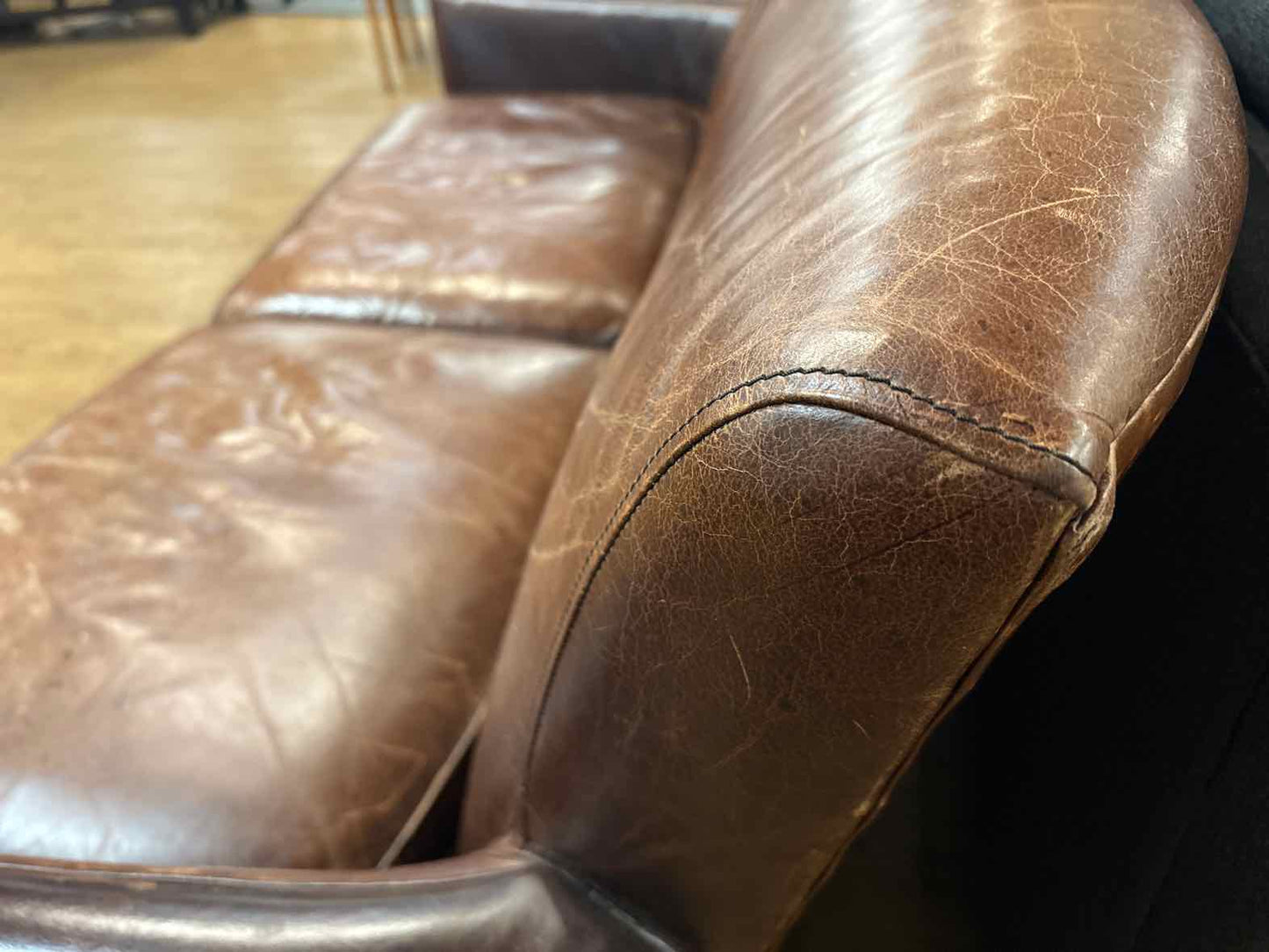Crate & Barrel Leather Loveseat