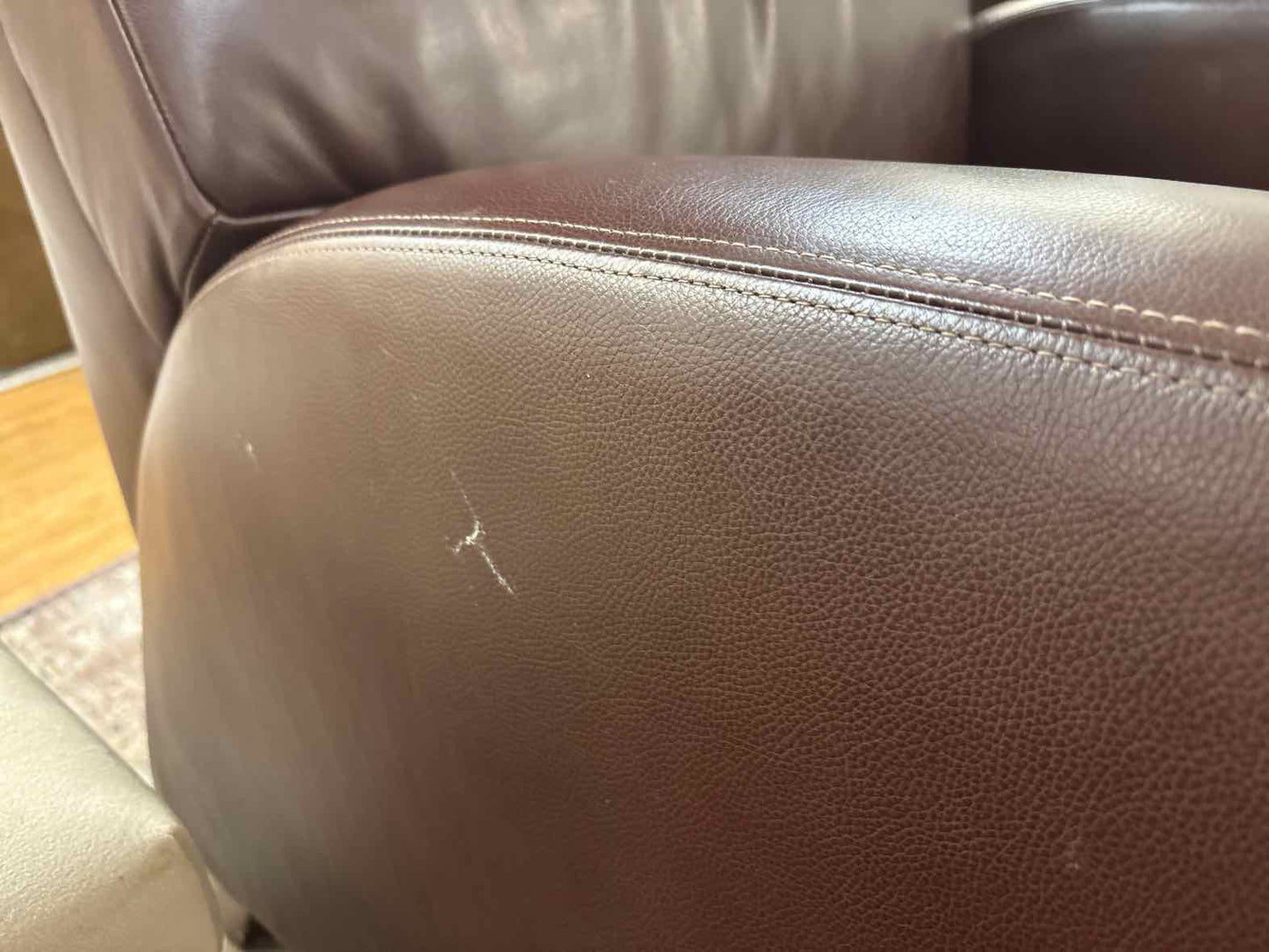 Barcalounger Pair of Chestnut Brown Leather Recliners