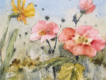 'Summer Wildflower 1' Gold & Chrome Frame Double Matt Watercolor Print