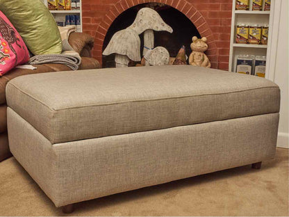 Crate & Barrel ' Barrett II' Storage Ottoman in Dove Grey Upholstery