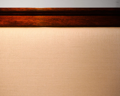 Four Post Cherry and Upholstered King Bed Frame