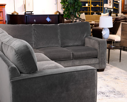 Bassett Two-Piece Velvet Sectional