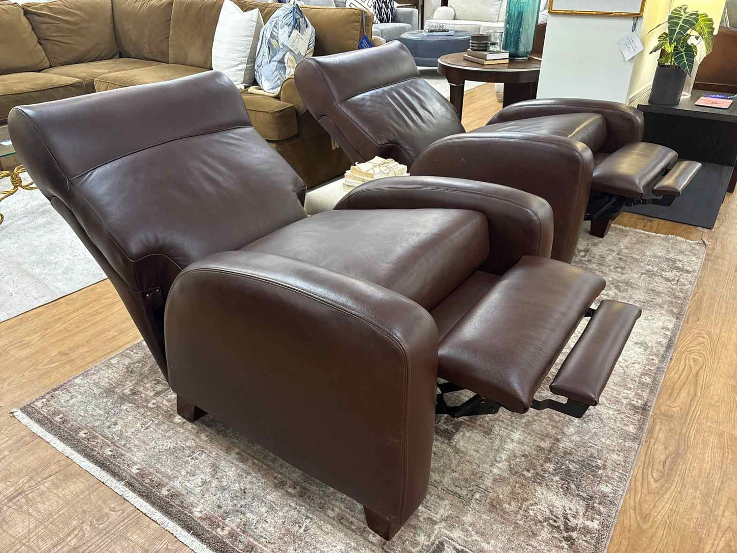 Barcalounger Chestnut Brown Leather Recliner