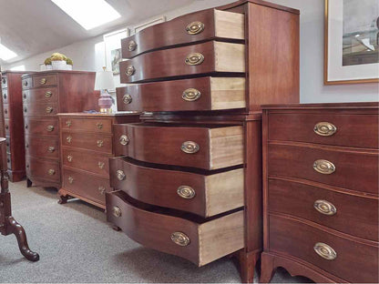 Morganton Mahogany Serpentine 6 Drawer Tall Chest