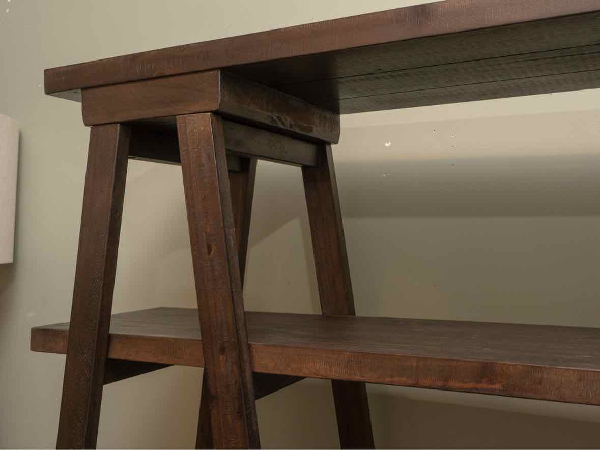 Drifwood Carcoal Finish Aracia Wood 3 Tier Shelf  Etagere Bookcase