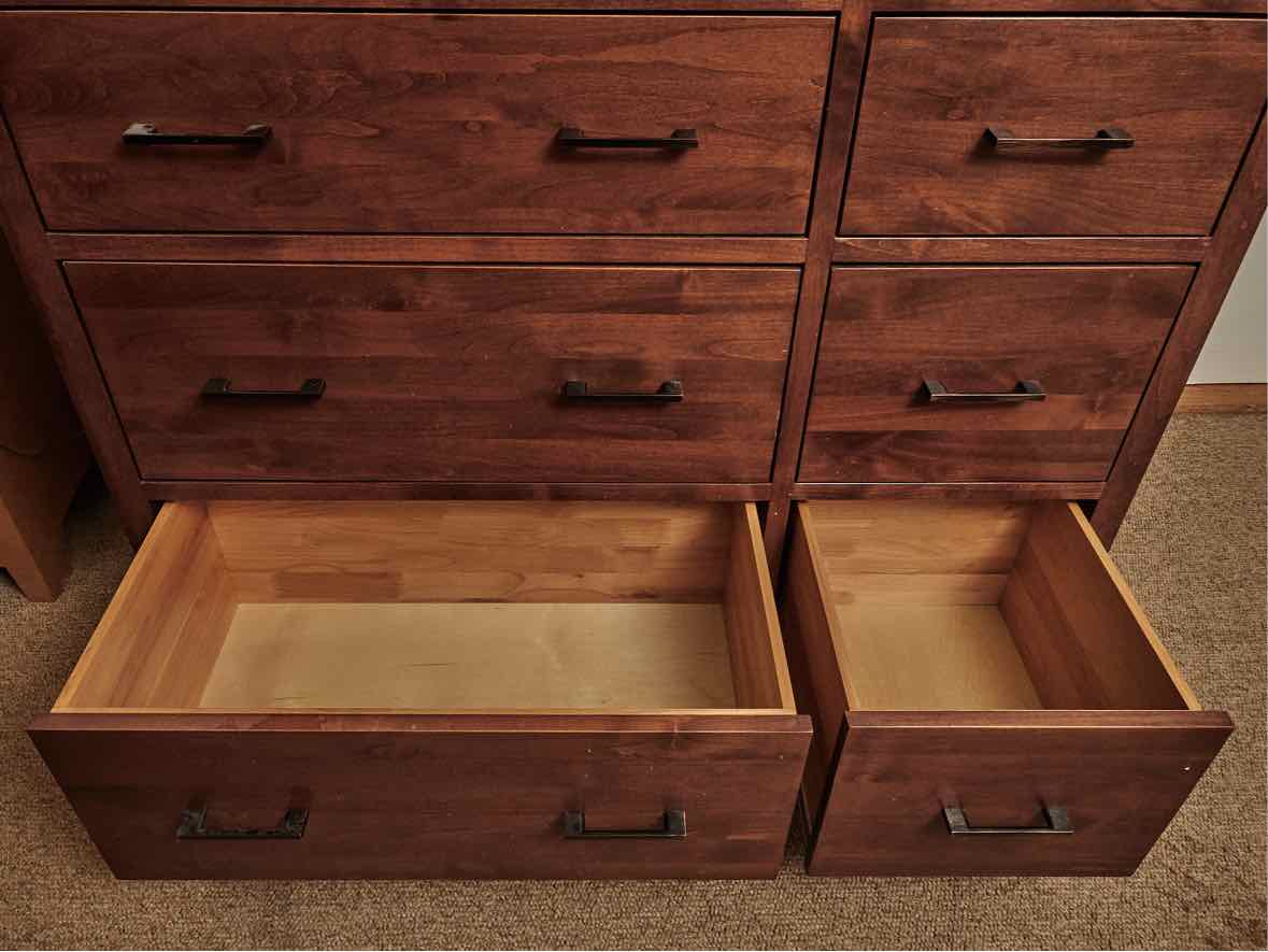 Archbold Furniture Birch 6 Drawer  Dresser in Cherry Finish