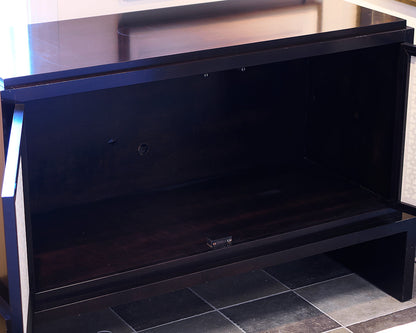 Storage Console Cabinet With Brass Metal Inlay