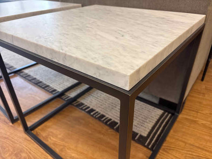 RH Pair of 'Nicholas' Marble Top Side Tables