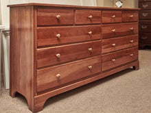 Cherry 10 Drawer Double Dresser