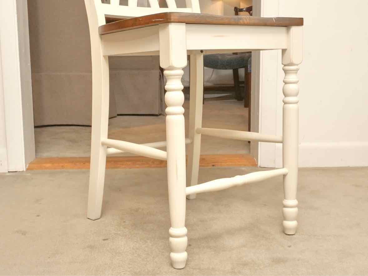 White Finish Espresso Finish Top Pub Height Table &  4 Chair Set