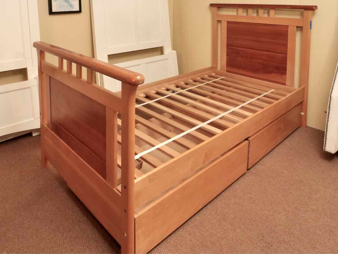 Vermont Precision Woodworks  Cherry & Ash Twin Bed 2  Storage Bins