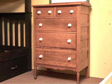 Solid Birch 5 Drawer Chest with Back Splash Top
