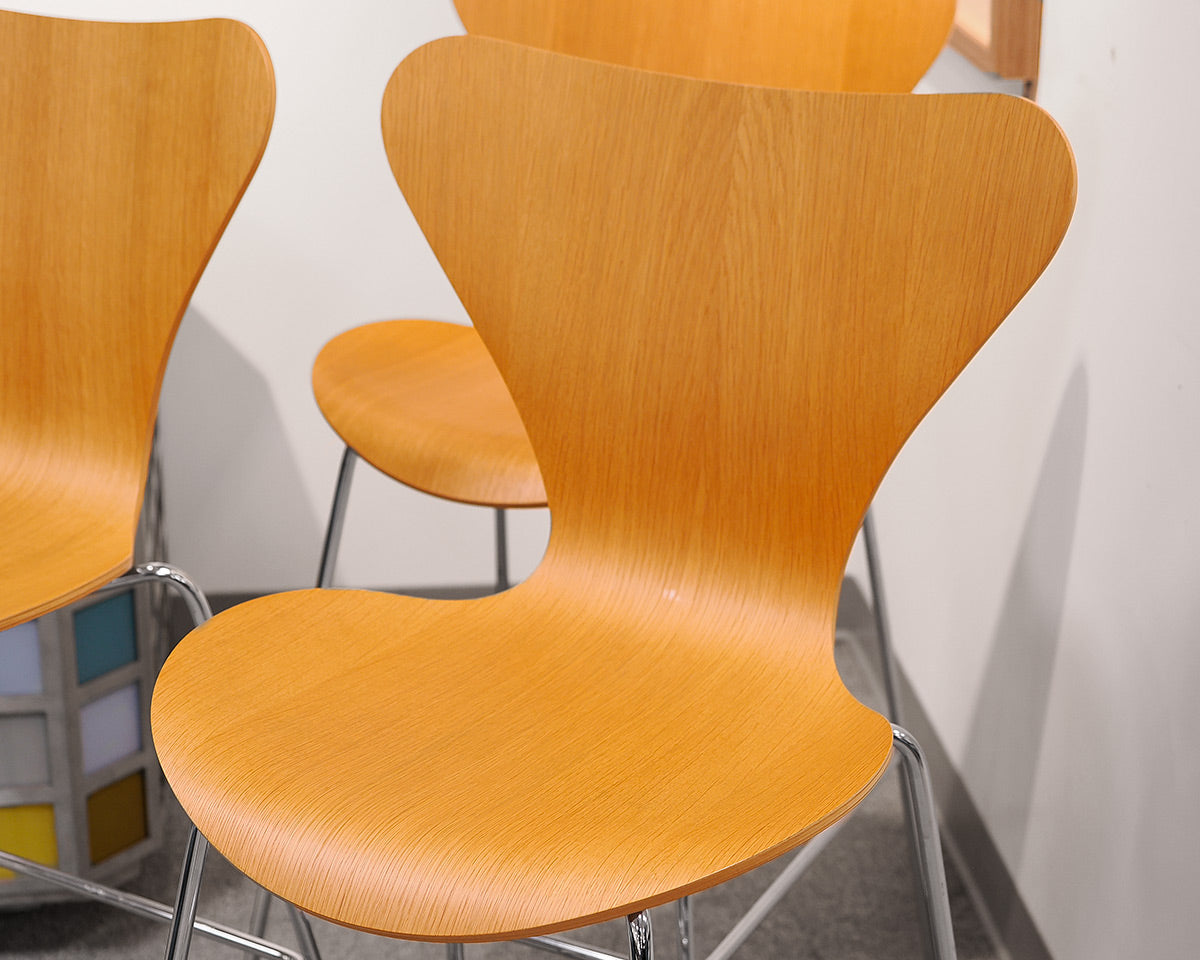 Set of 3 Fritz Hansen Bar Stools
