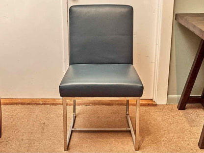Faux Leather In 'Cobalt Blue' Chrome  Legs Office Chair