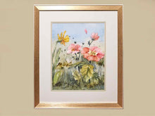 'Summer Wildflower 1' Gold & Chrome Frame Double Matt Watercolor Print