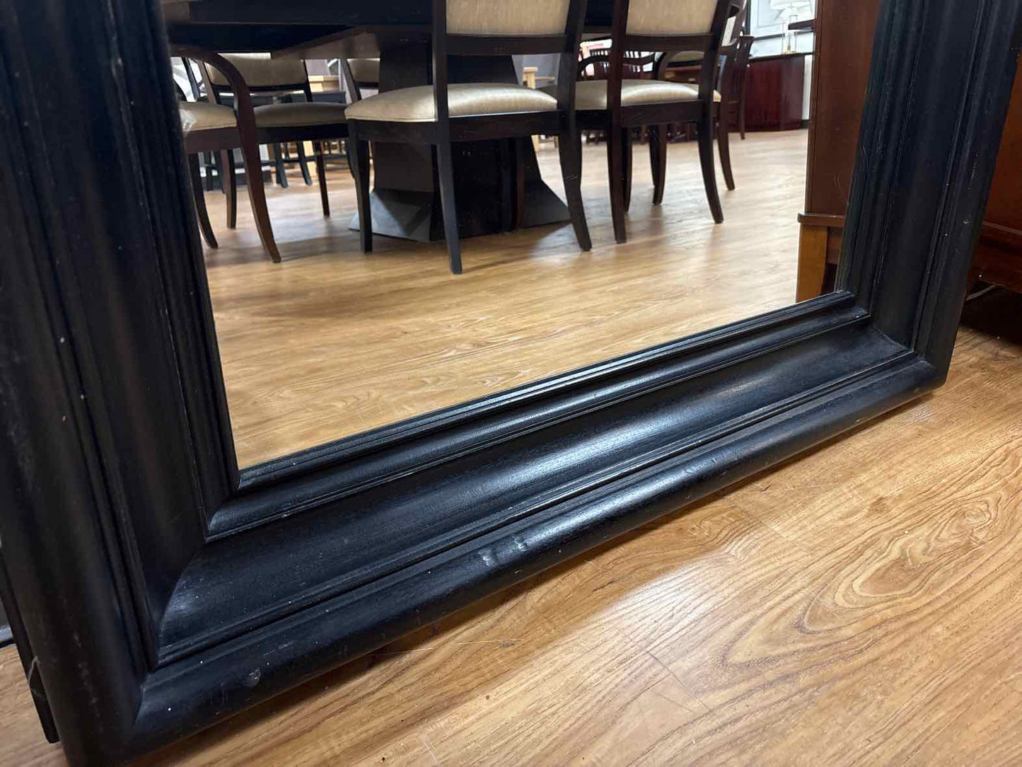 Rectangular Mahogany Mirror in Black