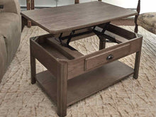 Driftwood Grey Finish  Lift Top Cocktail Table
