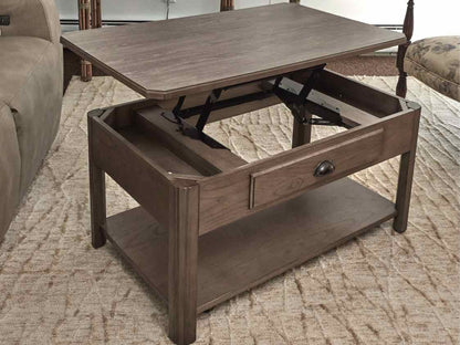 Driftwood Grey Finish  Lift Top Cocktail Table