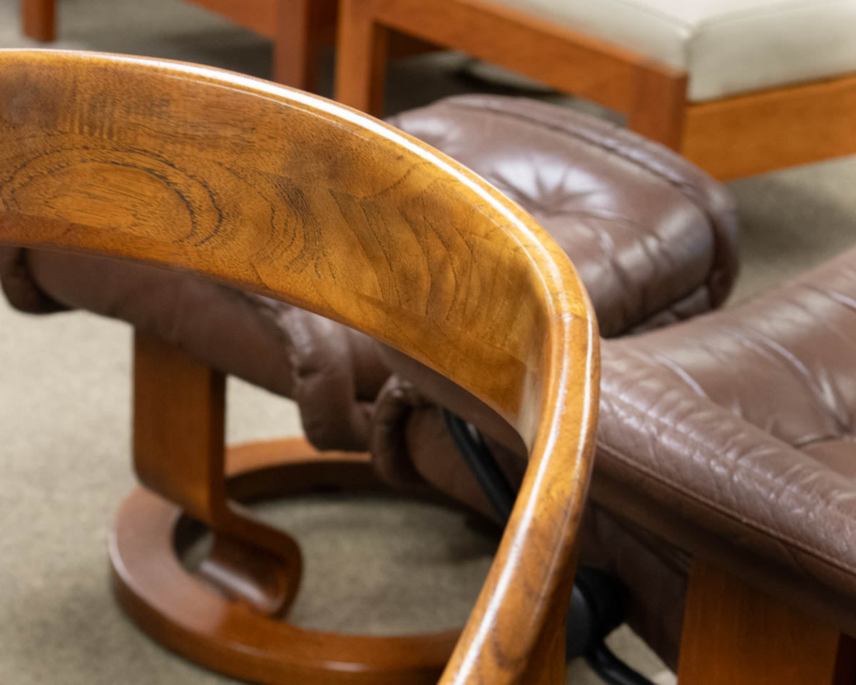 Solid Light Walnut Desk Chair