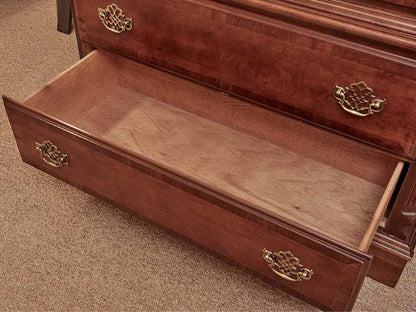 Cherry Finish 7 Drawer Chest on Chest