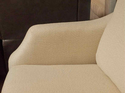 Best Chair Inc.Ivory & Grey Herringbone Pattern Upholstered Sofa