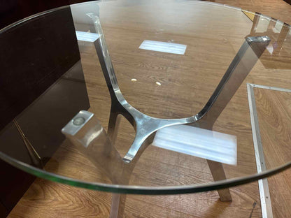 Crate & Barrel 'Elke' Glass Top Side Table