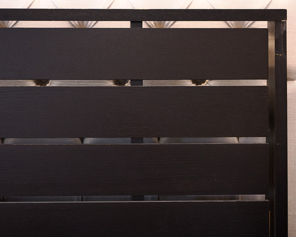Black Queen Paneled Bed Frame