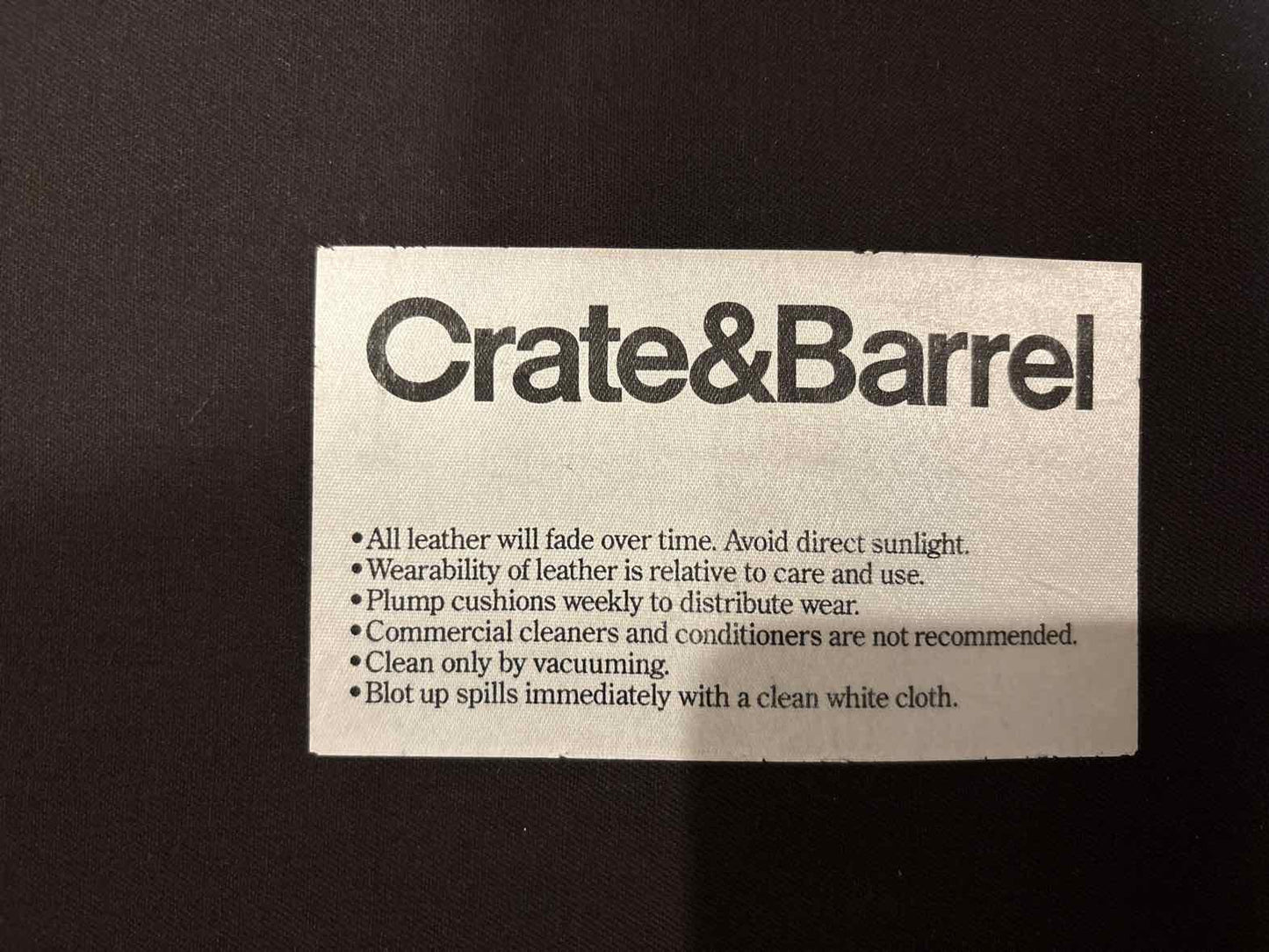 Crate & Barrel Leather Loveseat