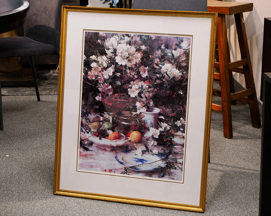 "Azaleas and Orange" framed print