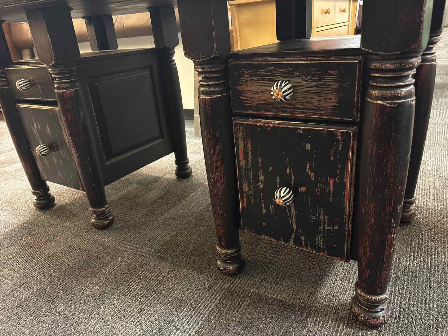 Weathered Black Kidney Desk