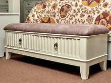 Upholstered 2 Drawer Cream Finsh Bench
