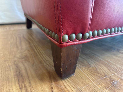Lee Industries Red Leather Loveseat