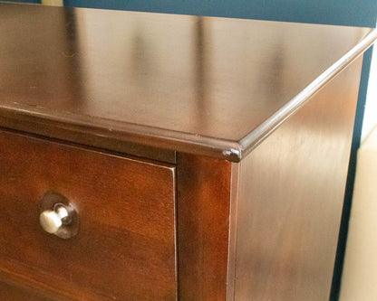 Birch with Mahogany Finish 5 Drawer Chest