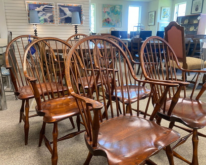 Set of 6 DR Dimes Bow Back Windsor Chairs