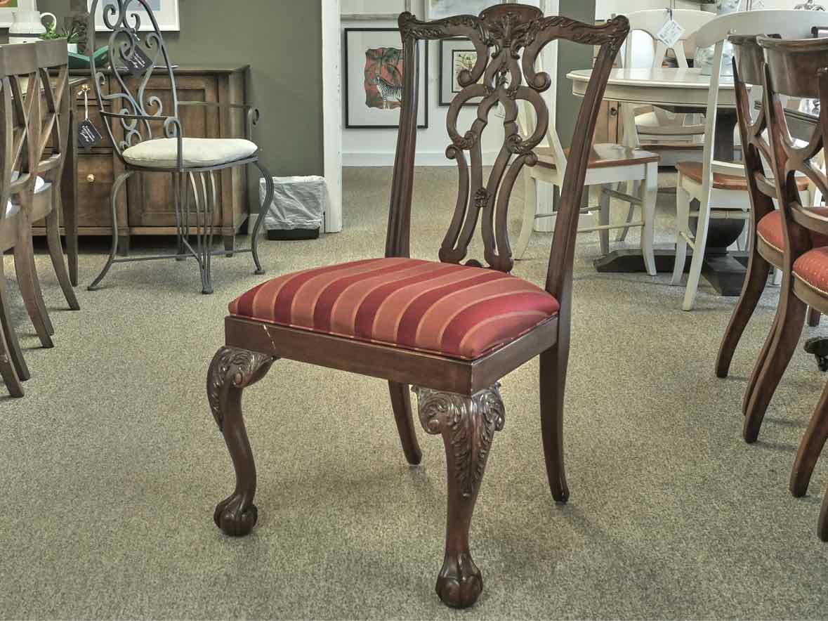 Ethan Allen Banded Mahogany Dining Table & Set of 8 Chairs