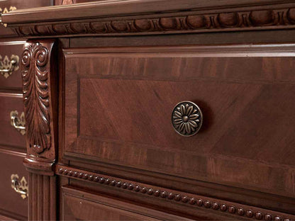 f Mahogany Finish 2 Drawer Nightstand