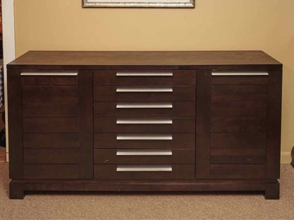 Espresso Finish Contemporary 4 Drawer & 2 Door  Sideboard