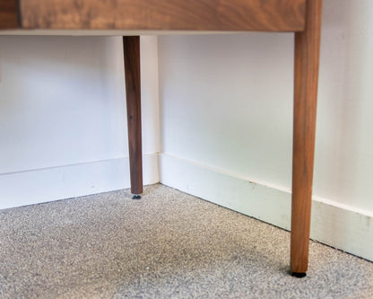 Crate & Barrel 'Kendall' Walnut 4 Drawer Desk