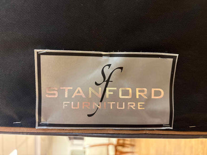 Stanford Leather Ottoman On Casters