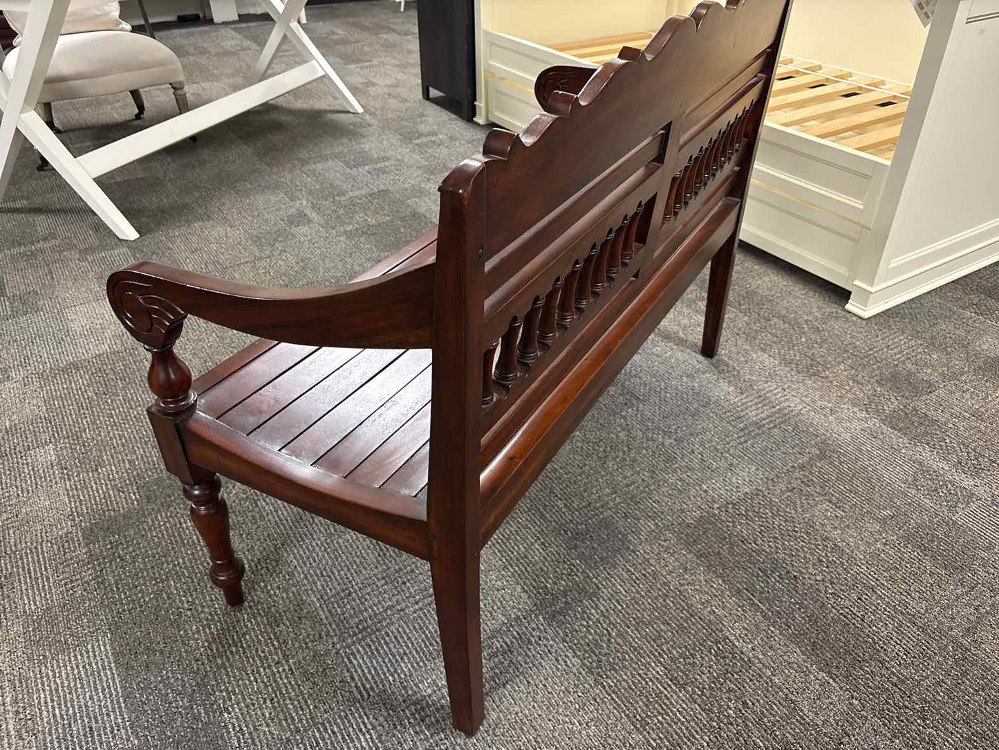Furniture Classics Ltd. Carved Mahogany Bench