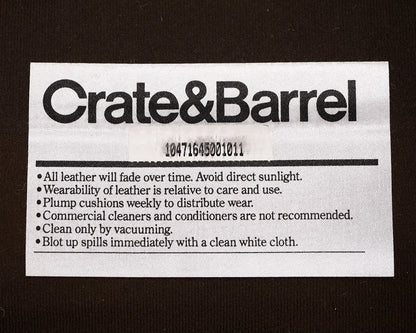 Crate & Barrel Gray Leather Wing Chair