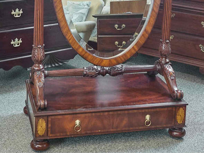 Maitland Smith  Mahogany Cheval Mirror